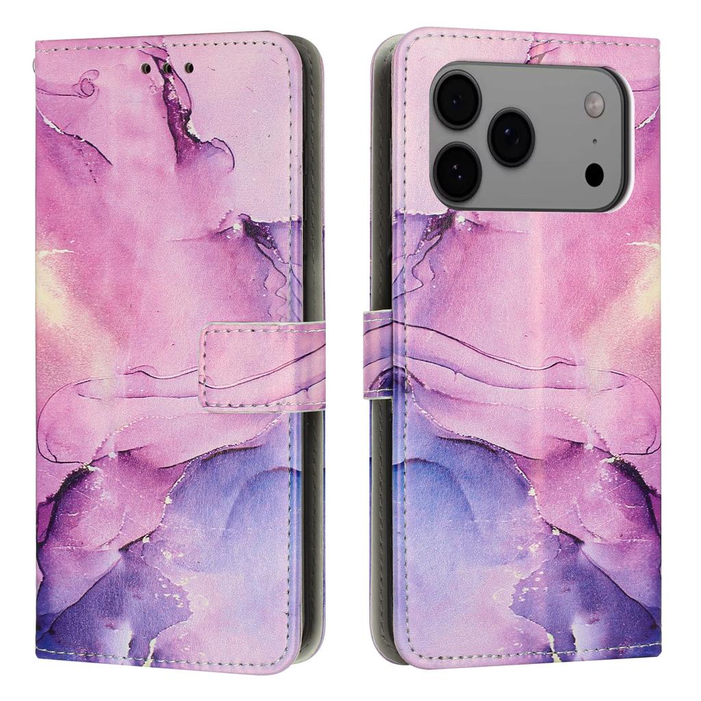 For iPhone 17 Pro Max Stand Case Marble Pattern PU Leather Wallet Phone Cover