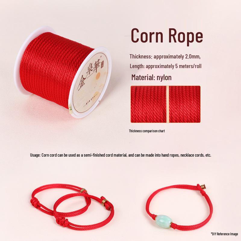 Handmade Red String Woven Bracelet: Jade Thread Braided DIY Material