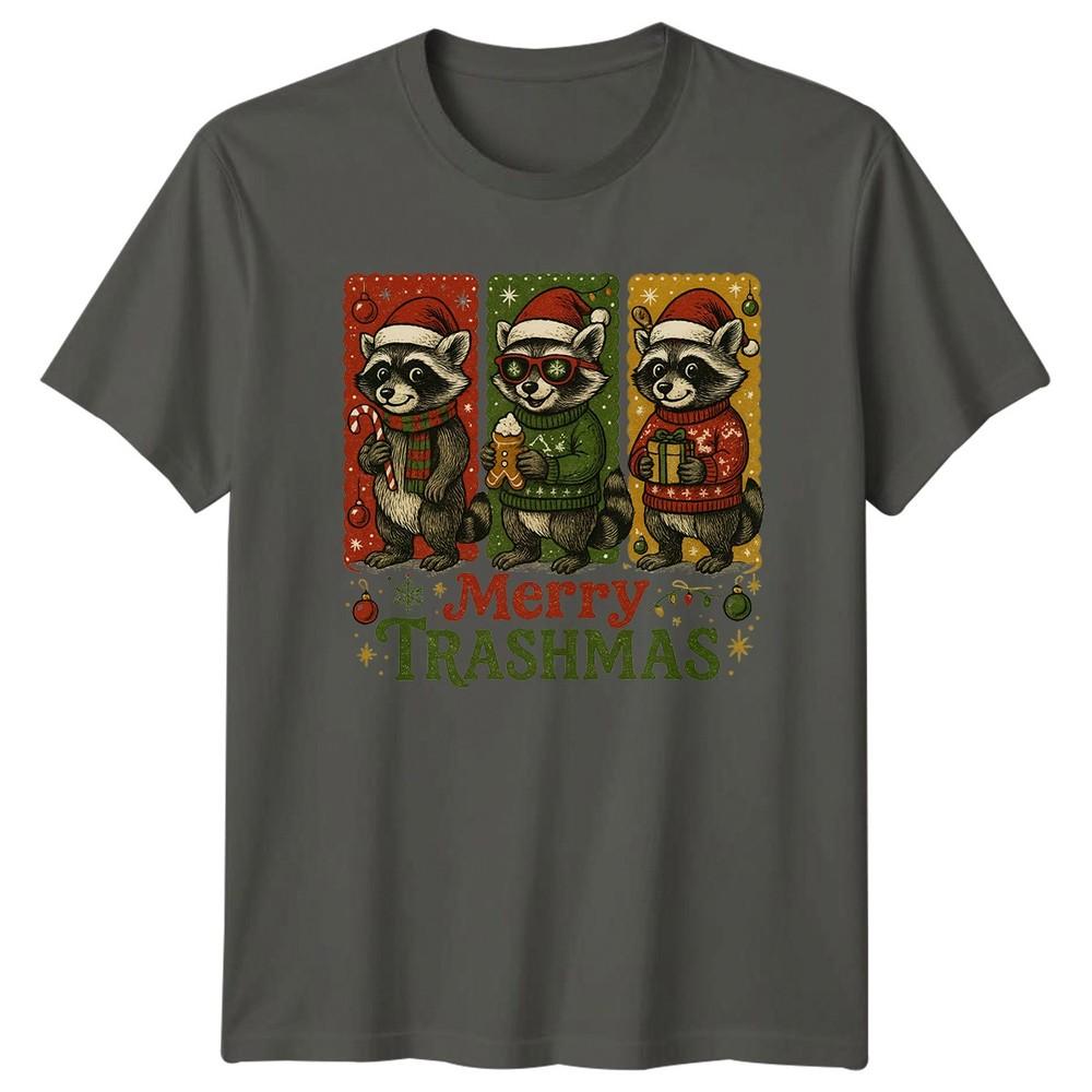 Merry Trashmas Christmas Holidays Raccoon Unisexs Unisexs Graphic Tee S