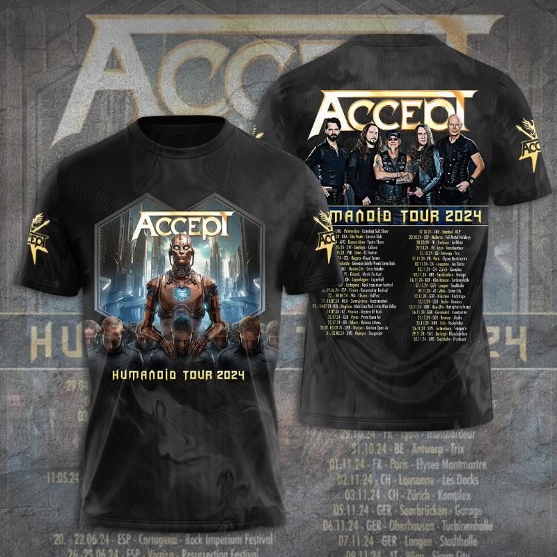 Vintage Men's T-shirt Classic Band Accept 3D Printed T Shirts Man Women Hip Hop Short Sleeve Tee Fashion Street Men Top Clothing