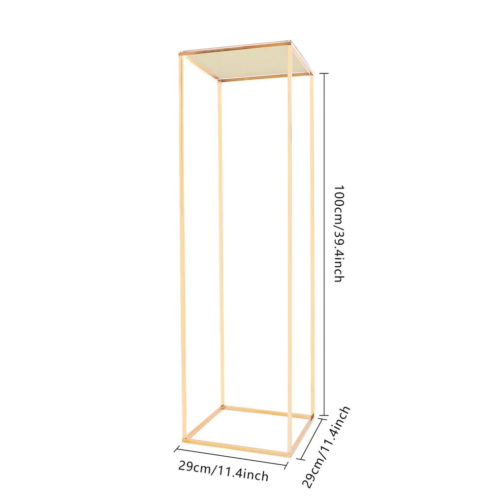 Golden Vases Wedding Table Decoration 100 cm High Vase Metal Column Flower Stand Geometric for Birthday Party Home Decoration