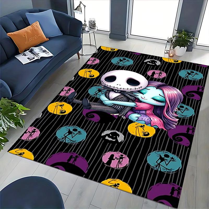 1pc Nightmare Before Christmas Carpet for Playroom Bedroom Living Room Sofa Home Decor,Game Area Rug Non-slip Floor Mat. D7280119