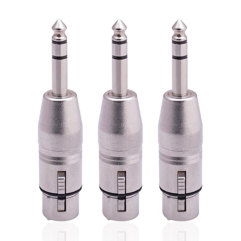 XLR 3 Pin Male to 6.35mm 1/4" TS Male Audio Adapter, Stereo 6.35mm to XLR Plug Stereo Mic Audio Connector for Microphone