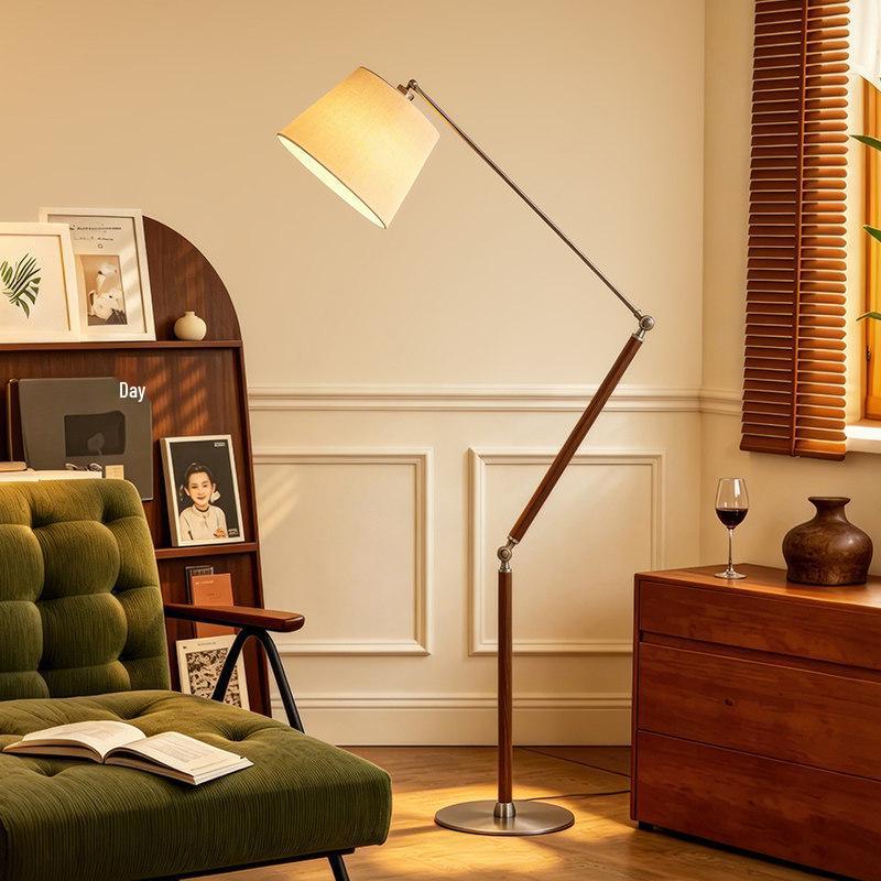 Second-Hand Wooden Floor Lamp for Living Room or Bedroom