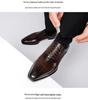 Men's Plus Size Genuine Leather Formal Wedding Shoes - Three-Piece Square Toe Design.