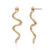 ZRM Snake-shaped Long Earrings Women Girl Simple Punk Femme Pendientes Mujer Party Curved Alloy Geometry Earring Jewelry