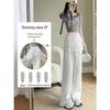 Women's High-Waisted Lace Patchwork Wide-Leg Sweatpants for Spring/Summer