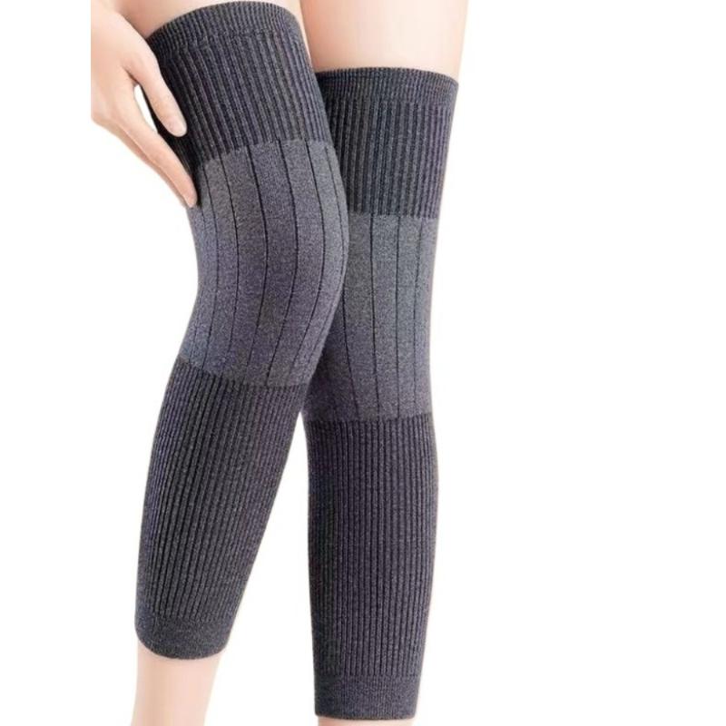 Unisex Cashmere Knee Protectors, Wool Leg Warmers Thickened and Fleece-lined Leg Warmers for Cold Legs and Joints M серый