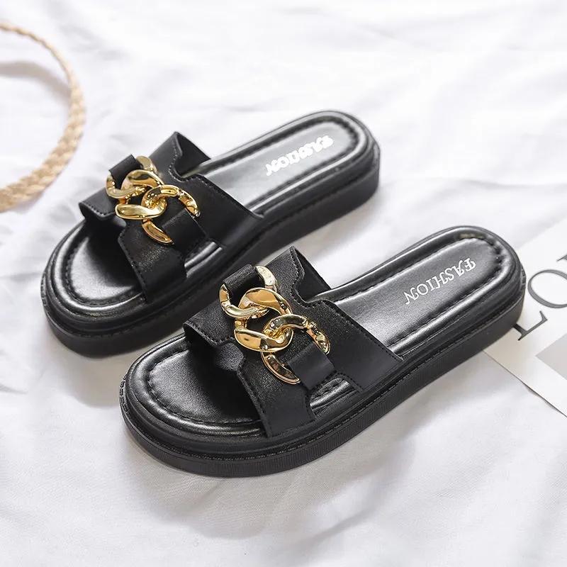 Women's Summer Slippers Soft Ultra-light Thick Sole Anti-slip Wear-resistant and Versatile Fairy Style Slippers