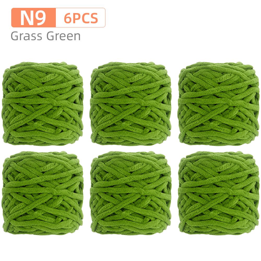 6Rolls DIY Soft Warm Snuggly Chenille Yarn, Velvet Iceland Puffy Yarn, Perfect for Knitting Crochet Sweater, Hat, Scarf, Blanket