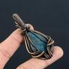 Neon Blue Apatite Gemstone Handmade Copper Wire Wrap Jewelry Lovely Pendant For Her