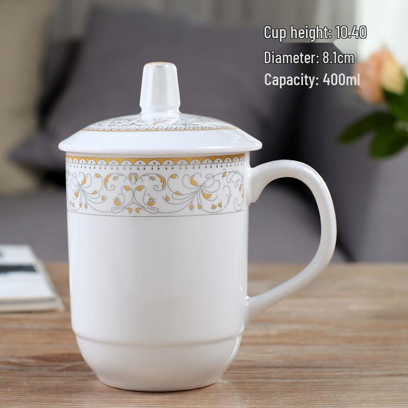 Kubek z Porcelany Kostnej z Pokrywką