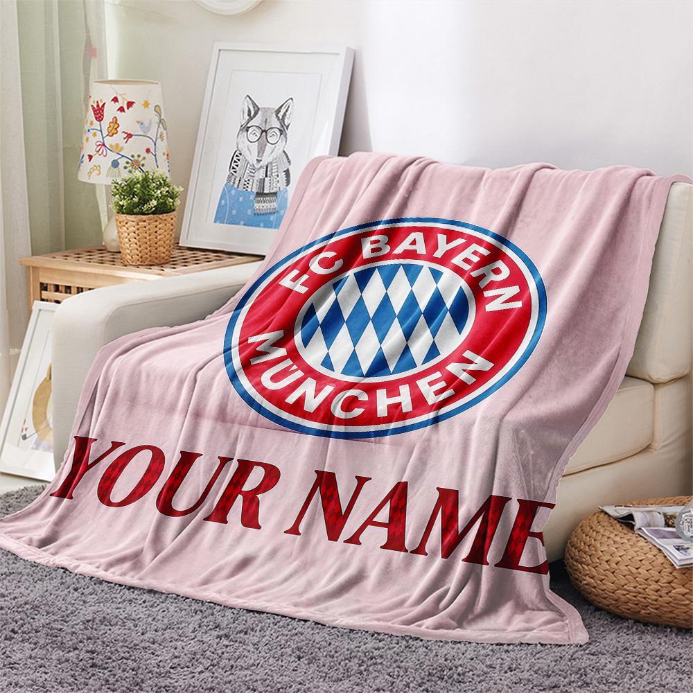 Custom Name Bayern München Flannel Blanket, High Quality Comfortable for All Seasons, Home Decor, Warmth and Comfort