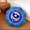 Portsmouth FC pattern, automatic folding umbrella, portable and foldable design, 8 ribs, a Christmas or birthday gift.