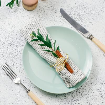 4 Pcs Hotel Napkin Clasp Alloy Two-leaf Grass Napkin Ring Metal Creative Napkin Ring Mat Buckle Mouth Cloth Ring