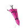 Purple-Red Leather Zippered Tightening Erotic Single Glove Hand Restraint 