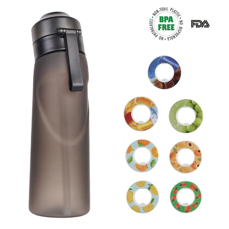 1pc Air Water Bottle With 7pc Random Flavor Pods Portable Transparent With Straw Leak Proof Suitable for Outdoor Sports