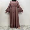 Women's Muslim Lace Stitching Dress - Middle Eastern Fashion