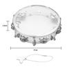 8inch Tambourine Handbell Hand Drum with Double Row Jingles Musical Percussion Instrument