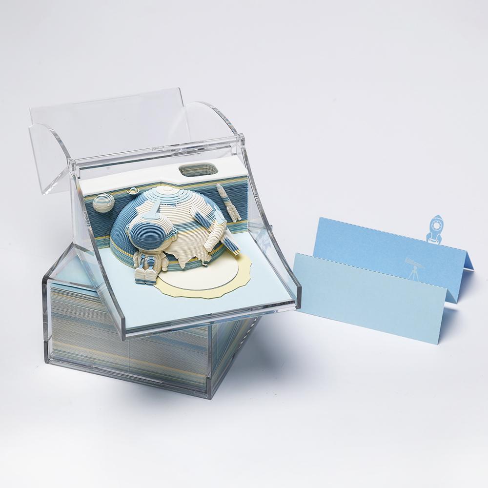 Hot Sale 3D Spacecraft Interstellar Voyage Memo Note Pad Loose Leaf FeatureSpaceship Exploration Theme Sticky Notes