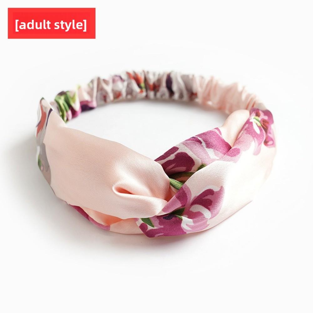 Satin Elastic Crossed Headband Geranium Ladies Hair Accessories Girls Headband