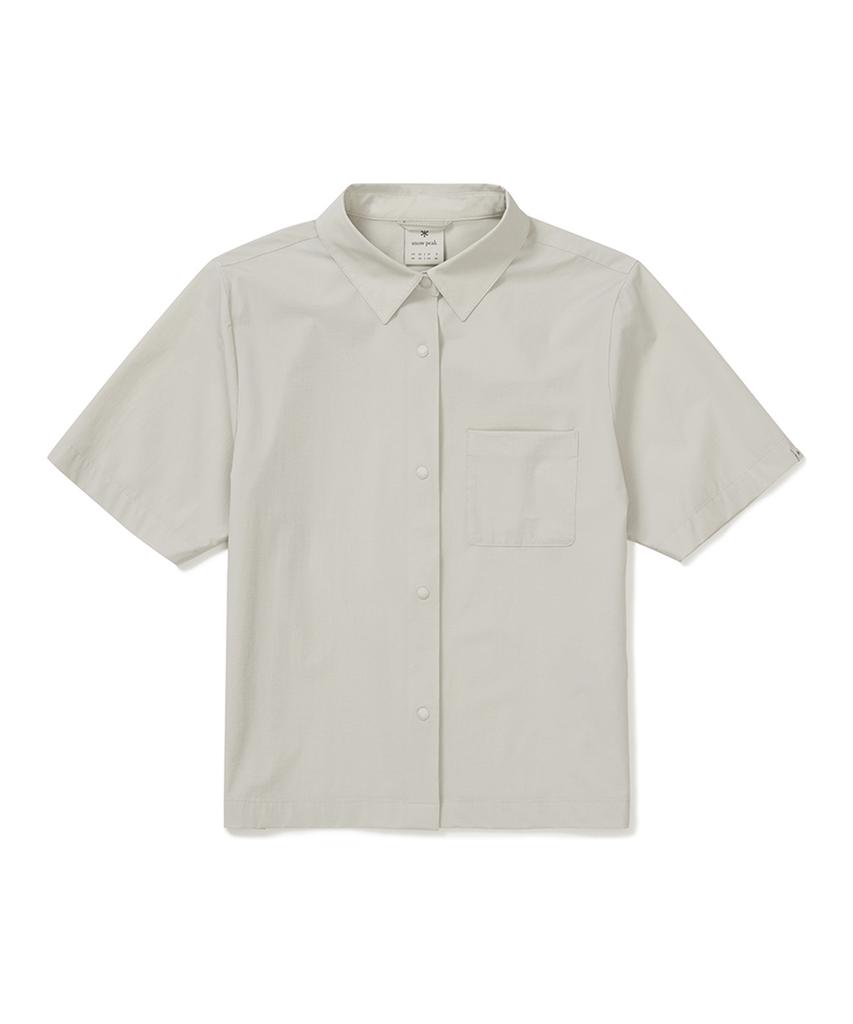 SNOWPEAK APPAREL Airdots Women'S Pocket Short Sleeve Shirt (S25Mwtsh35) Light Beige
