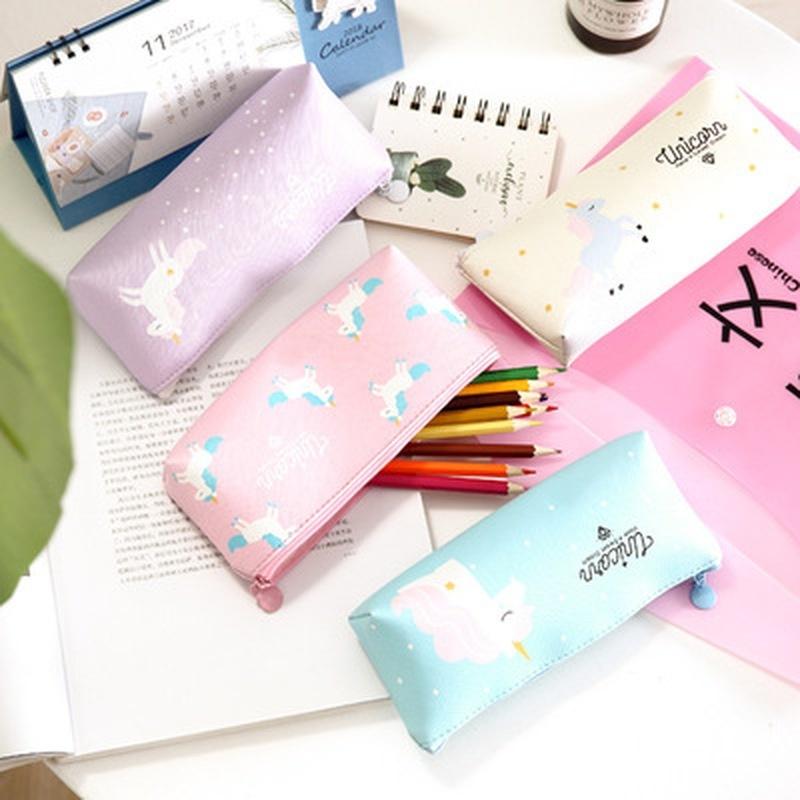 Pattern Pencil Pen Case Student Zipper Pouch Bag 1 pc