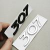 OQUP8 For Peugeot 308 307 301 Car Sticker Emblem Badge Logo Rear Trunk Hood Auto Decal Black Chrome Lettering Exterior Accessories