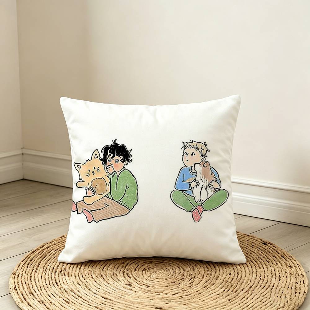 H-Heartstoppers-Nick & Charlie Pillow Case Pattern Printed Pillowcase For Living Room Sofa Cushion Cover