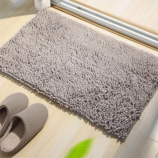 

Утолщенный плюшевый коврик, ковер, минималистская кухня, коврик для двери в ванную, нескользящий коврик для ванной, впитывающий коврик для ног. 33*50cm серый