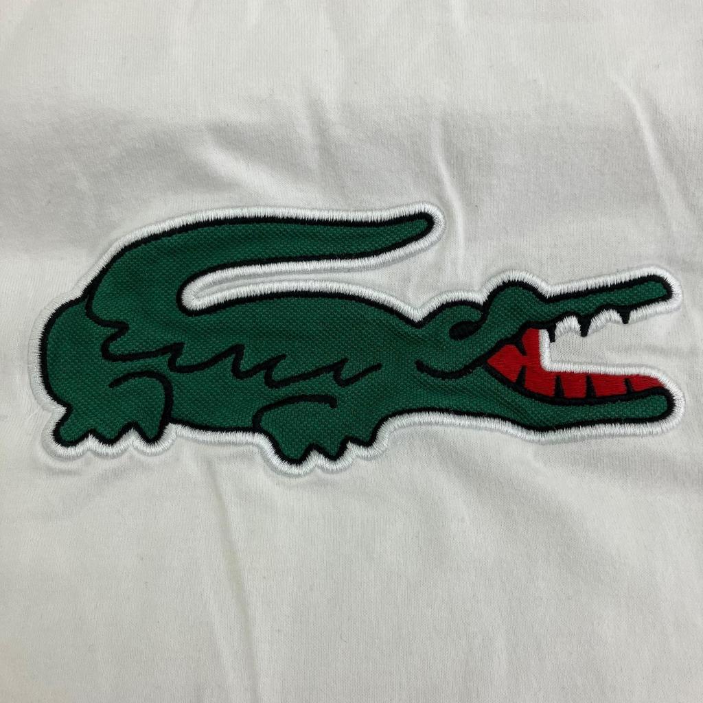 Used 186000 Current Item LACOSTE Big Croco Logo Embroidery White M Size Equivalent Men's