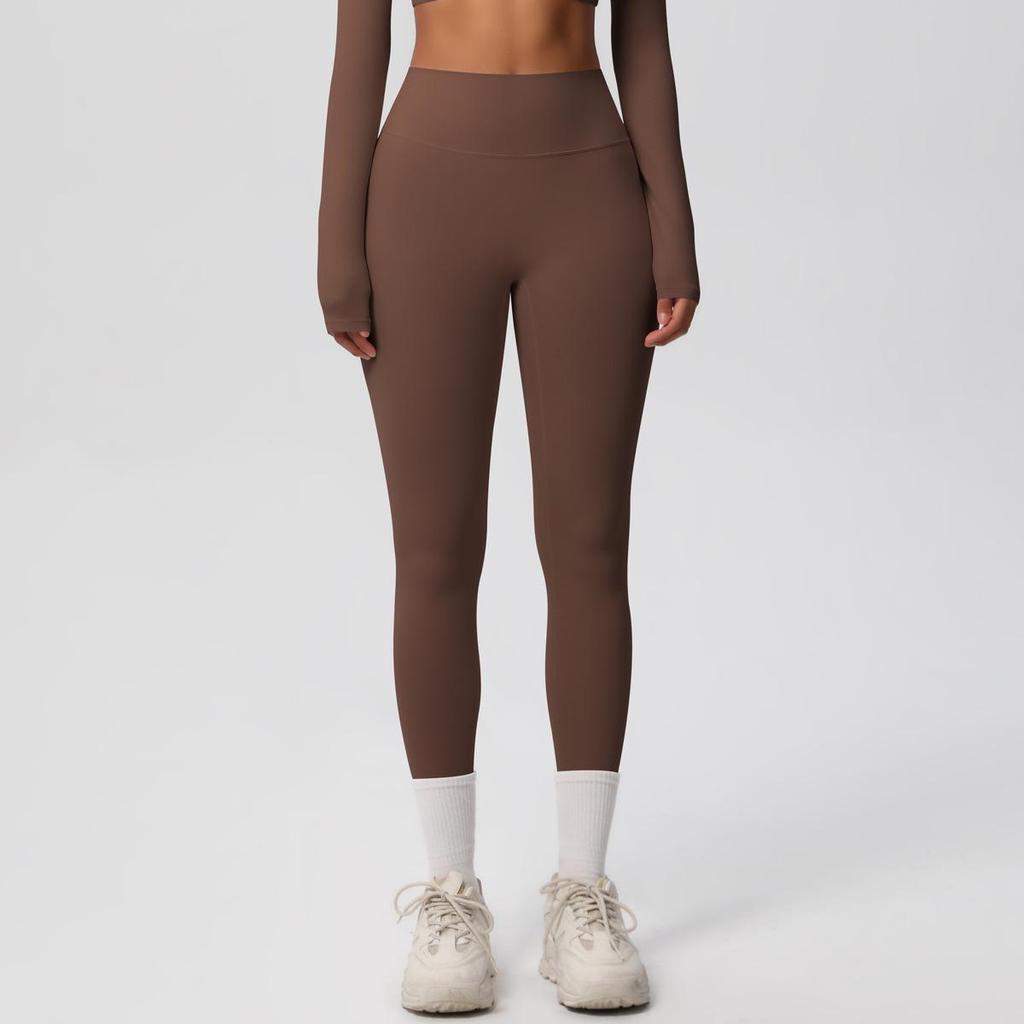 High-Waist Quick-Dry Double-Sided Brushed Yoga Pants for Running and Fitness Moisture-Wicking Athletic Tights