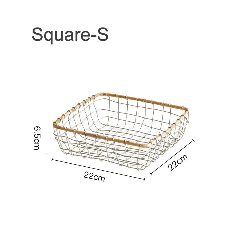 Woven Iron Art Storage Basket Hollow Out Fruit Shopping Basket Bread Desktop Organizer Laundry Basket Metal Storage Organizers