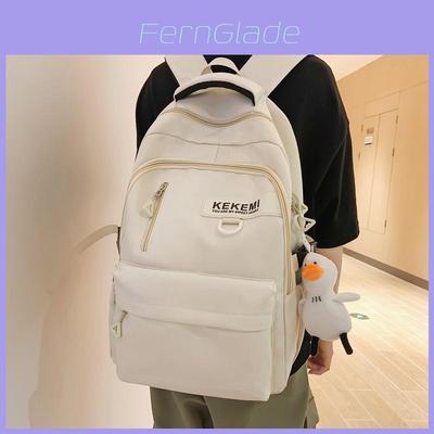 Großer Kapazität Nylon College Stil Rucksack Für Männer Und Frauen High School Schüler Paare Weiß