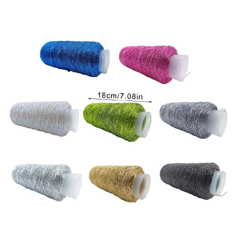 200g/Roll Metallic Crochet Thread for Making Handbag, Purse, Clothing Embellishments, Knitting Thread Yarn