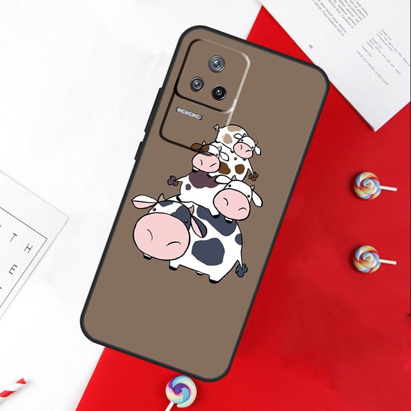 Cartoon Cute Cow Spots Cover For Xiaomi 15 Ultra 13 14 11T 12T 13T 14T Pro POCO X7 Pro X3 X5 X6 M6 F5 F6 Pro Case