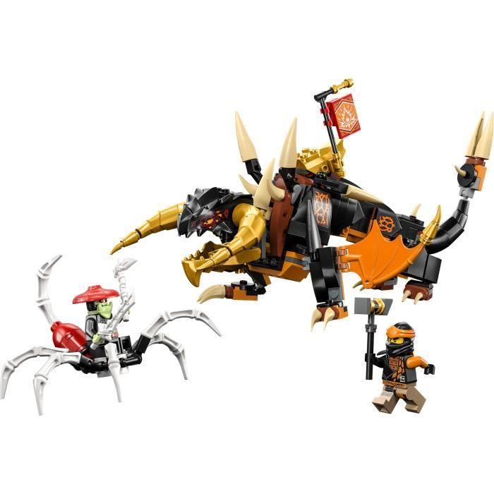 LEGO® NINJAGO 71782 Le Dragon de Terre de Cole – Évolution, Jouet avec 2 Minifigurines