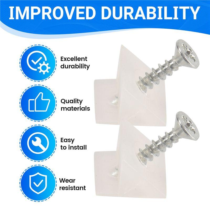 A84E-Drawer Supports White Plastic Drawer Bottom Sagging With Screws For Furniture 50 Pcs