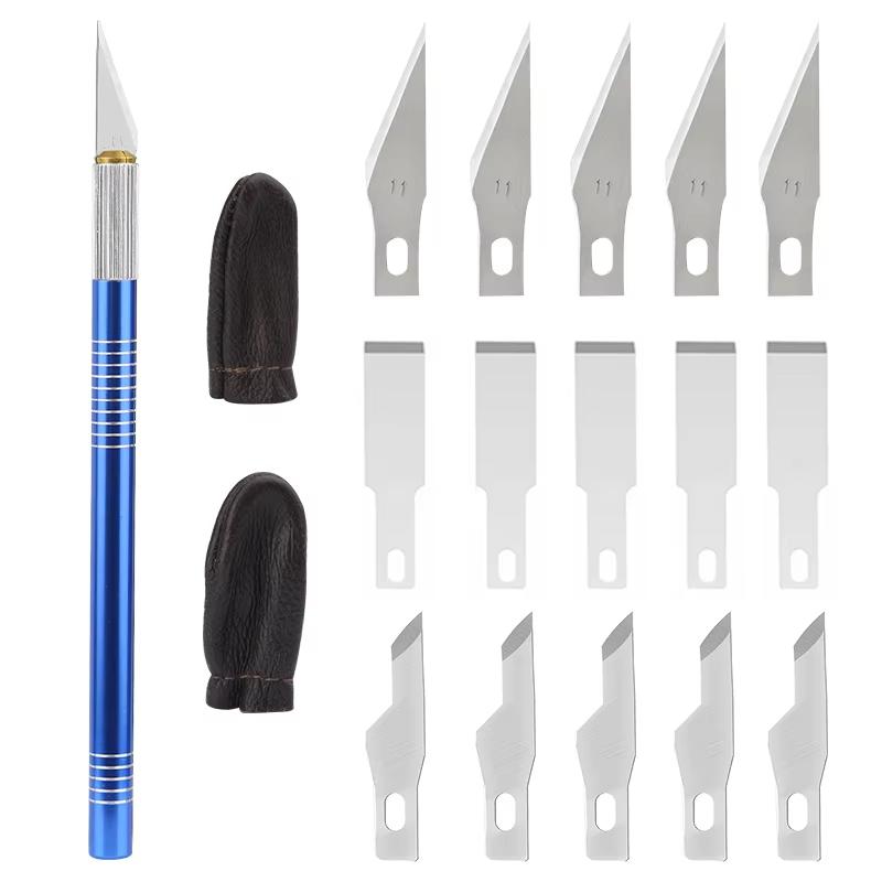17Pcs Knife Blades Precision Craft Knife Set , For DIY Artwork, Cutting, Models, Scrapbook Leather Carving Tool Carving Knife