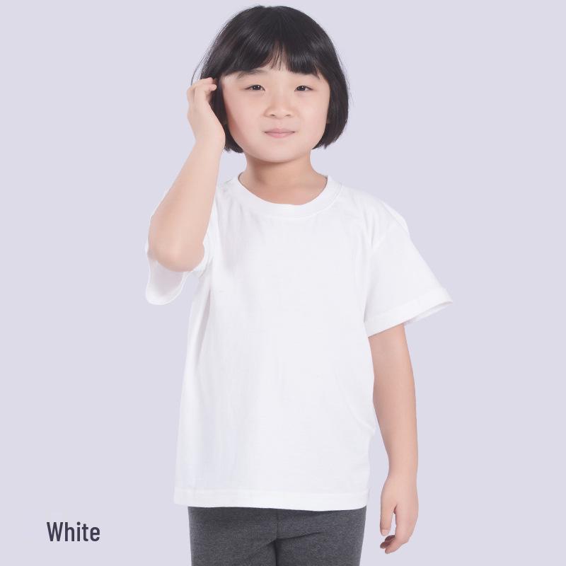 

Custom Logo Kids Cotton Short Sleeve Round Neck T-shirt for Kindergarten Activities 100cm белый