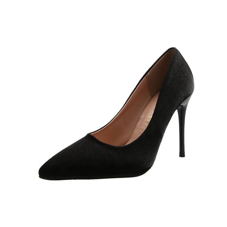 2025 spring new fashion pointed high heels professional work shoes Korean version OL stiletto single shoes women's spot shallow mouth