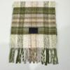 New plaid wool niche contrasting scarf women's autumn and winter thickened warm scarf high-end fringed shawl