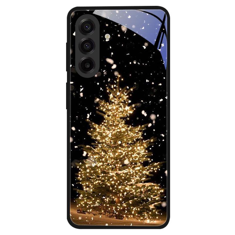 Christmas Style Tempered Glass Case For Samsung Galaxy S24 S22 S21 S23 S25 Ultra Fe Shockproof Cover S25FE S25 Edge Shell Coque