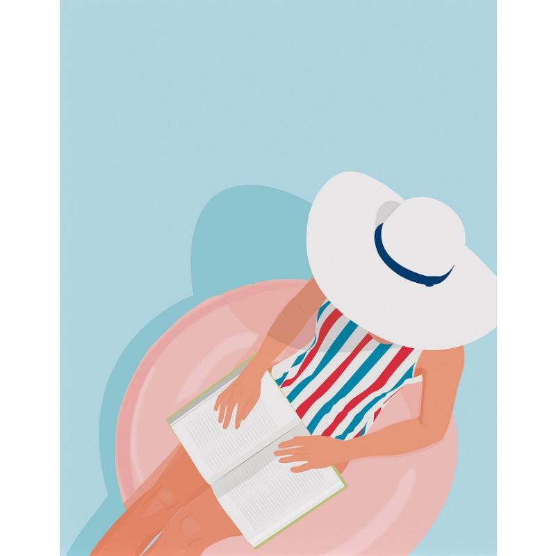 Minimalist Book Lover Girl Reading Beige Colors Nordic Poster Canvas Painting Wall Art Pictures Home Room Decor