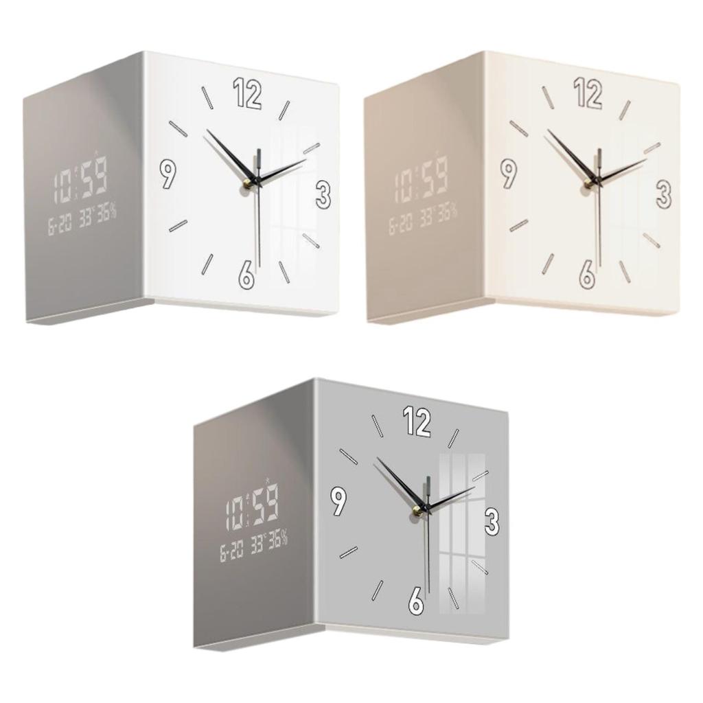 Corner Clock Easy to Read Outdoor Square for Bedroom Living Room Classroom