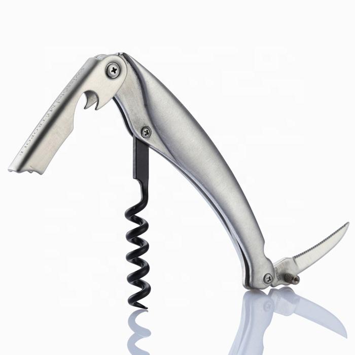 Premium Custom Logo Multi Function Flat Wine Bottle Opener Corkscrew With Aluminum Handle