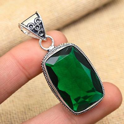 Lovely Chrome Diopside Gemstone Handmade 925 Sterling Silver Jewelry Pendant For Women