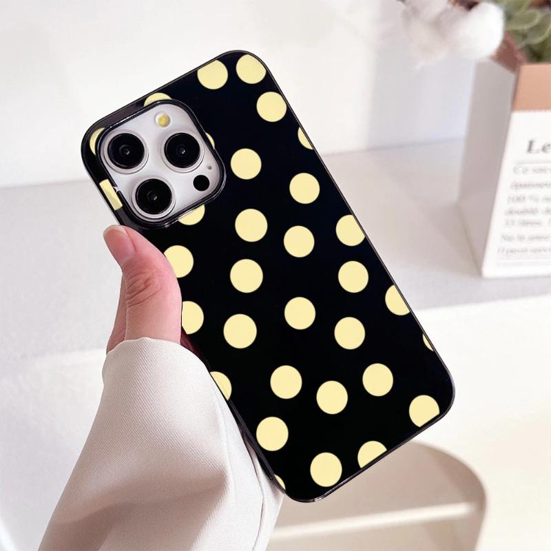 Simple Fashion Yellow Polka Dot Pattern Phone Case For iPhone 17 Air 16 15 14 13 12 11 Pro Max 16E XR X XS 7 8 Plus Soft Cover