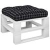 Pallet Cushion Black Checkered Pattern 60 X 60 X 12 Cm Fabric