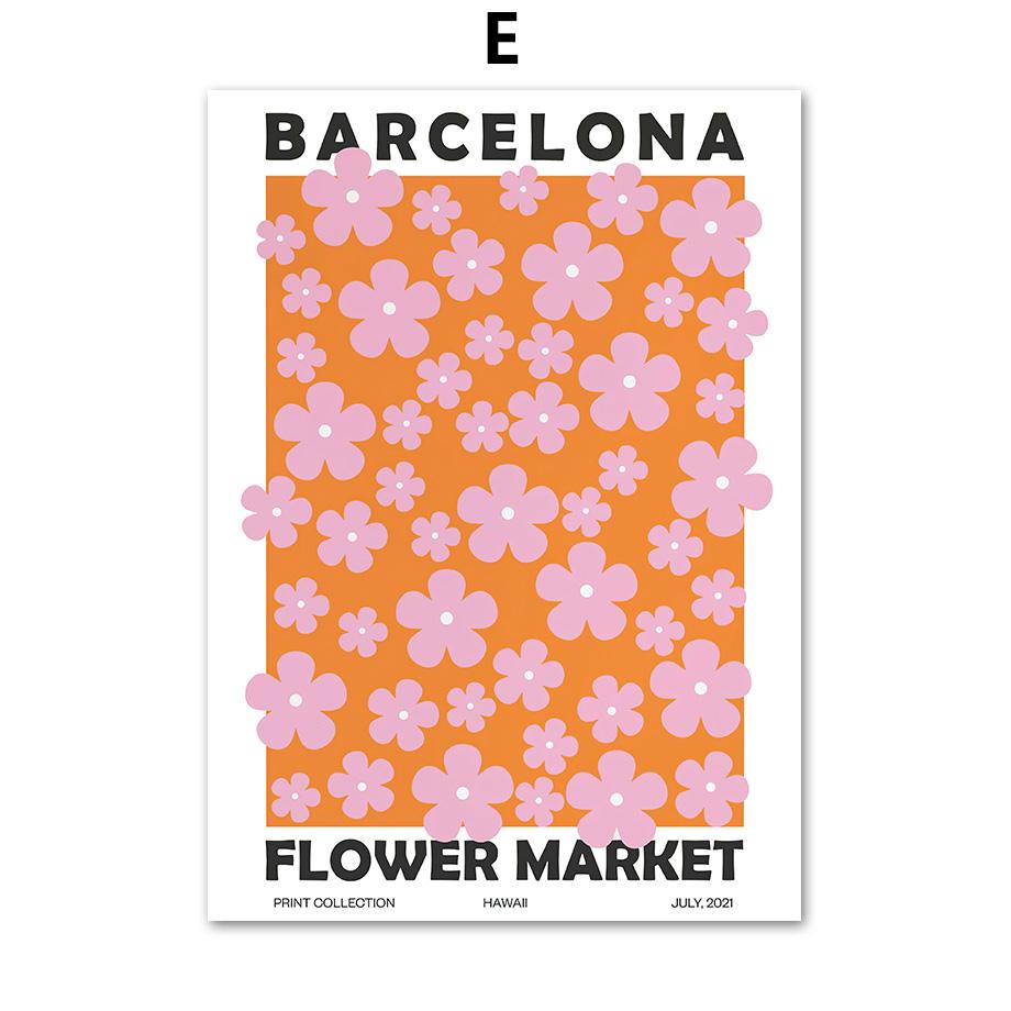 Abstract Pink Matisse Museum Map Flower Market Wall Art Canvas Painting Nordic Posters and Prints Living Room Decorative Murals